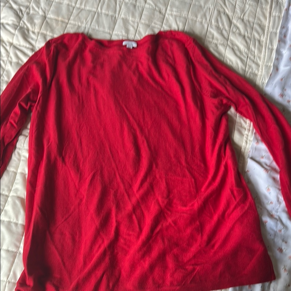 J. Jill Red Crew Neck Sweater